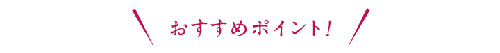 おすすめポイント!