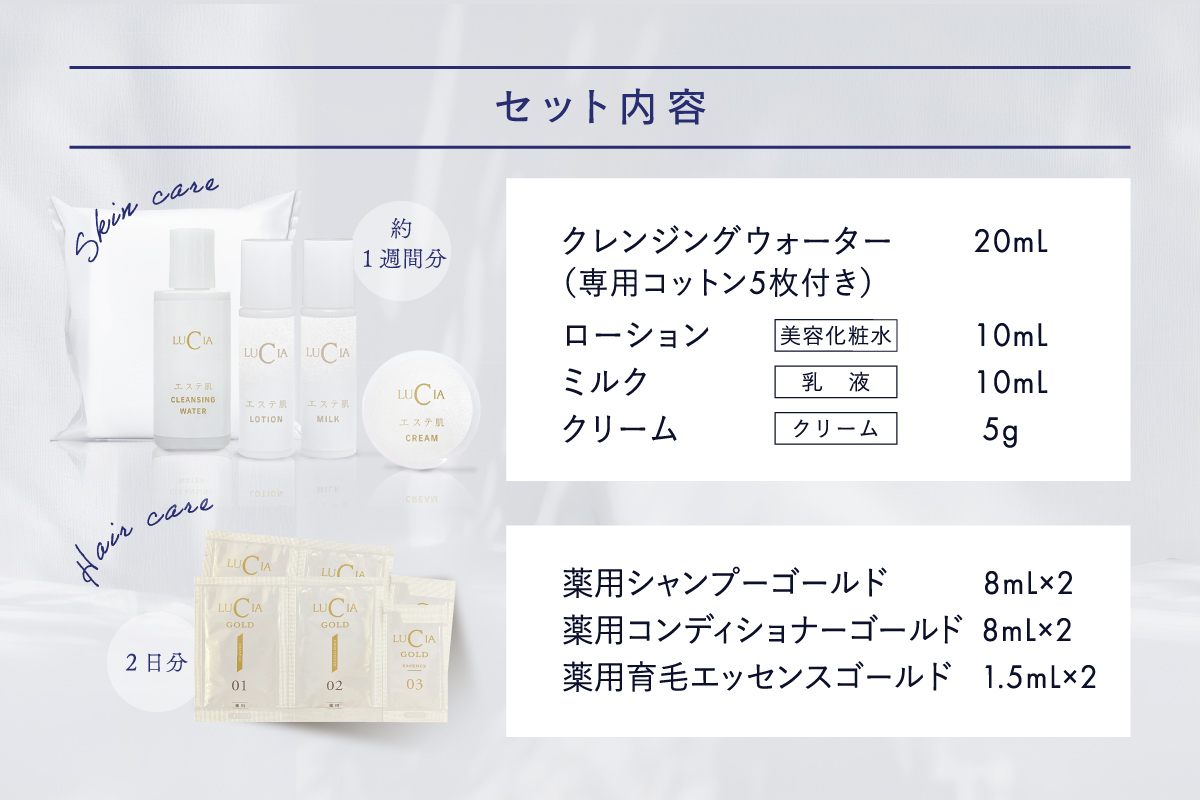 エステ肌 トラベルセット（セット内容）