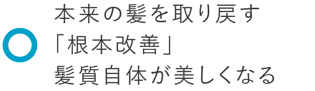 本来の髪を取り戻す「根本改善」髪質自体が美しくなる