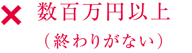 数百万円以上（終わりがない）