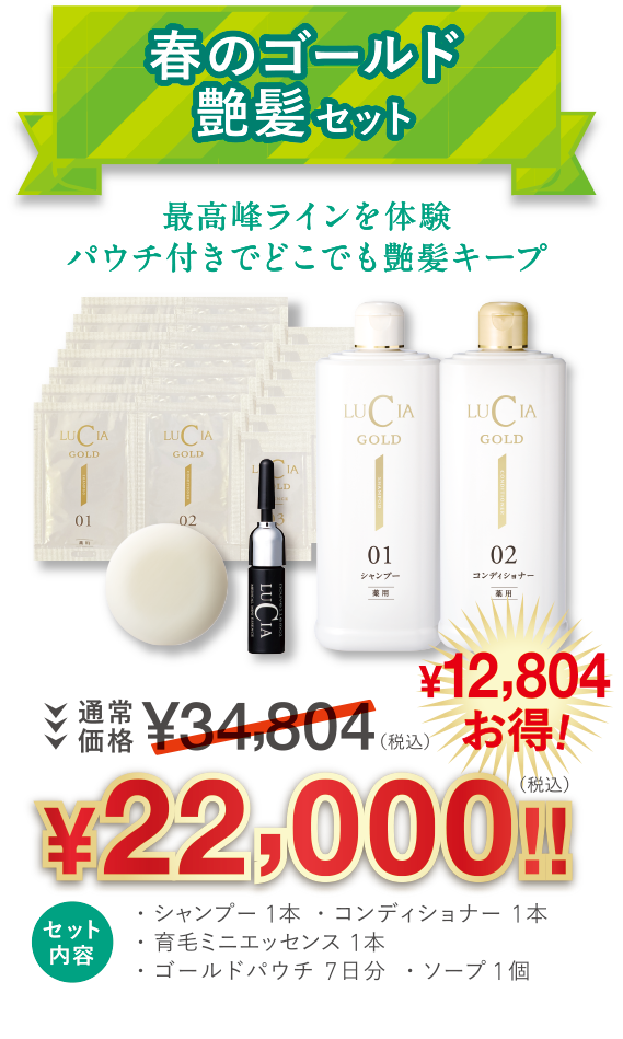春のゴールド艶髪セット