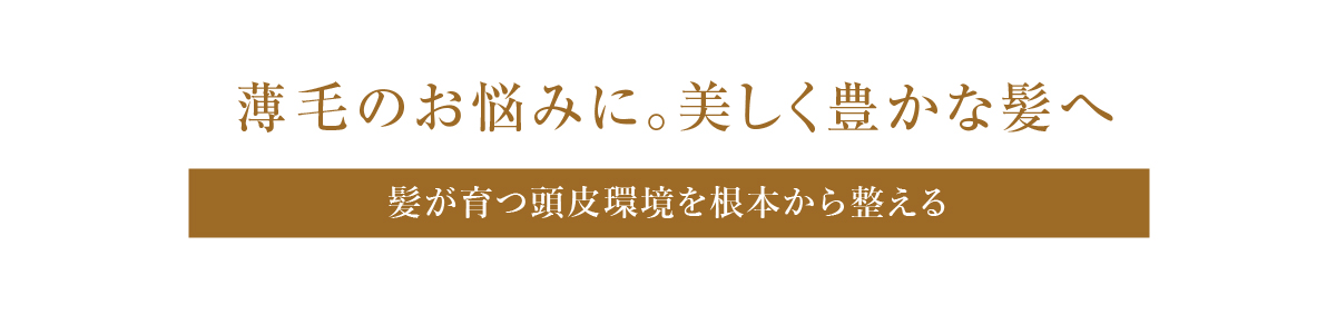 薄毛のお悩みに。美しく豊かな髪へ 髪が育つ頭皮環境を根本から整える